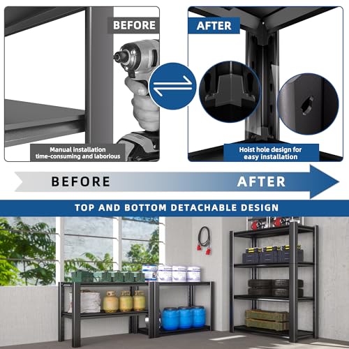 Heavy Duty Garage Shelving Unit, 5-Tier Adjustable Metal Storage Rack Y532