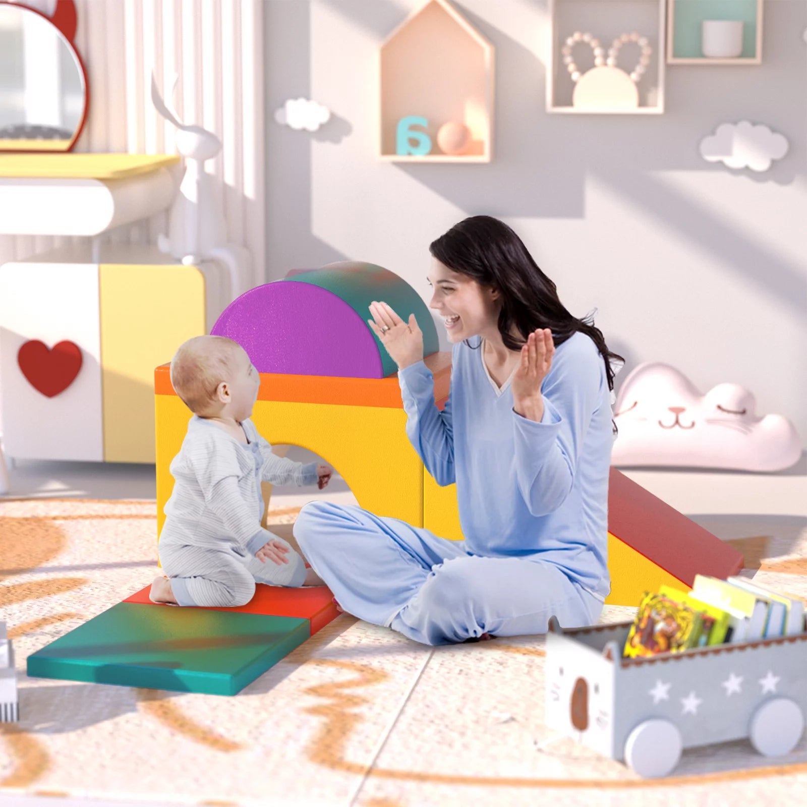 Kids Climbing Toys for Toddlers 1-3, Soft Foam Blocks Indoor Playset V685