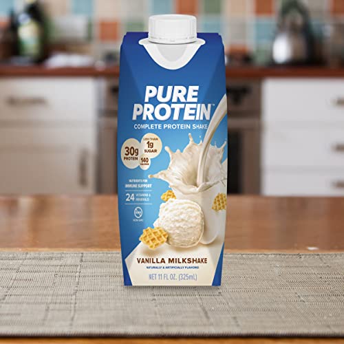 Strawberry Protein Shake, 30g Protein, Ready to Drink, 11oz Bottles, 12 Pack J47857