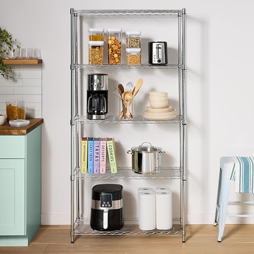 5-Shelf Adjustable Heavy Duty Steel Wire Storage Shelving Organizer, 36" L x 14" W x 72" H X6421
