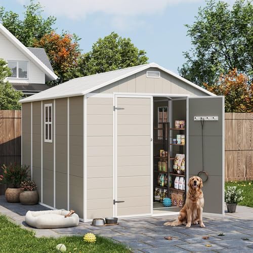 Outdoor Storage Shed 6 x 6 FT Resin Garden Shed with Lockable Door U891