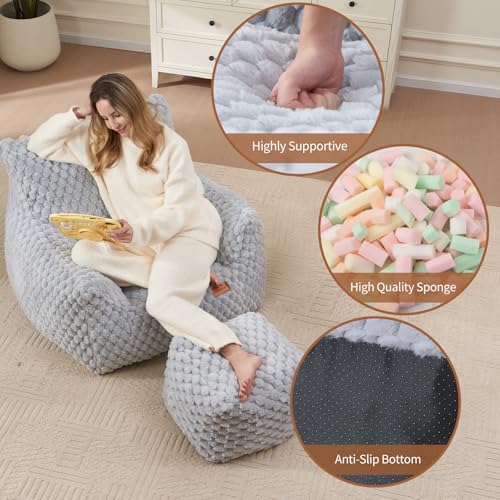 Giant Bean Bag Chair for Adults with Foot Rest Z4047