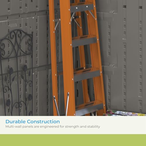Outdoor Storage Shed with Lockable Double Doors, Weather-Resistant O4983