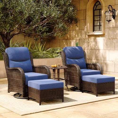 Outdoor Wicker Conversation Set with Cushions, 7 Pieces P4930