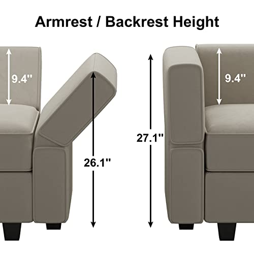Modular Velvet Sectional Sofa with Chaise Lounge and Storage X4138