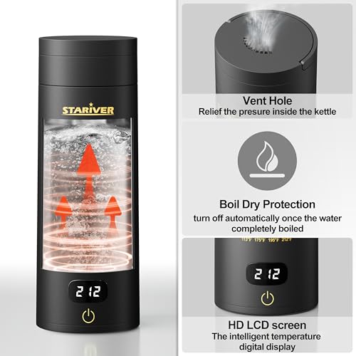 Portable Electric Kettle, Mini Hot Water Boiler with 4 Temperature Keep-Warm Q740943