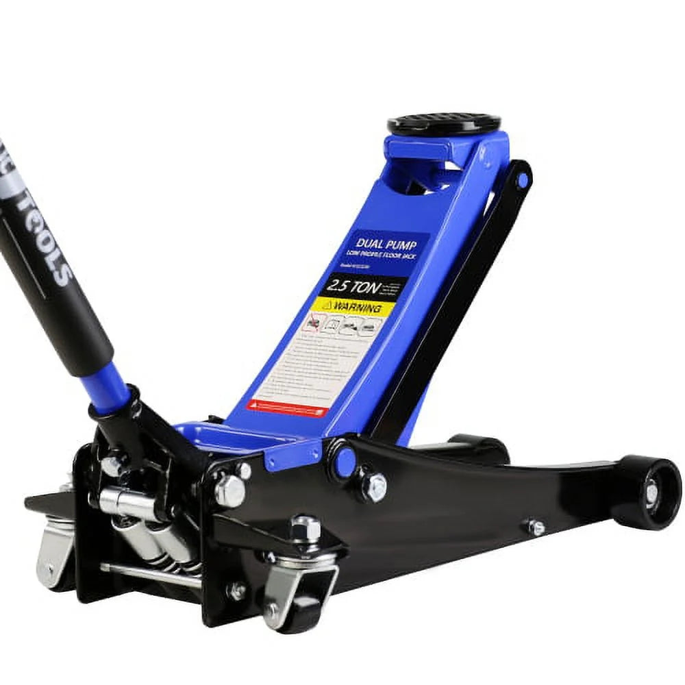 Low Profile Floor Jack with Dual Pistons, Hydraulic Lift 3.5"-19.5" C94213