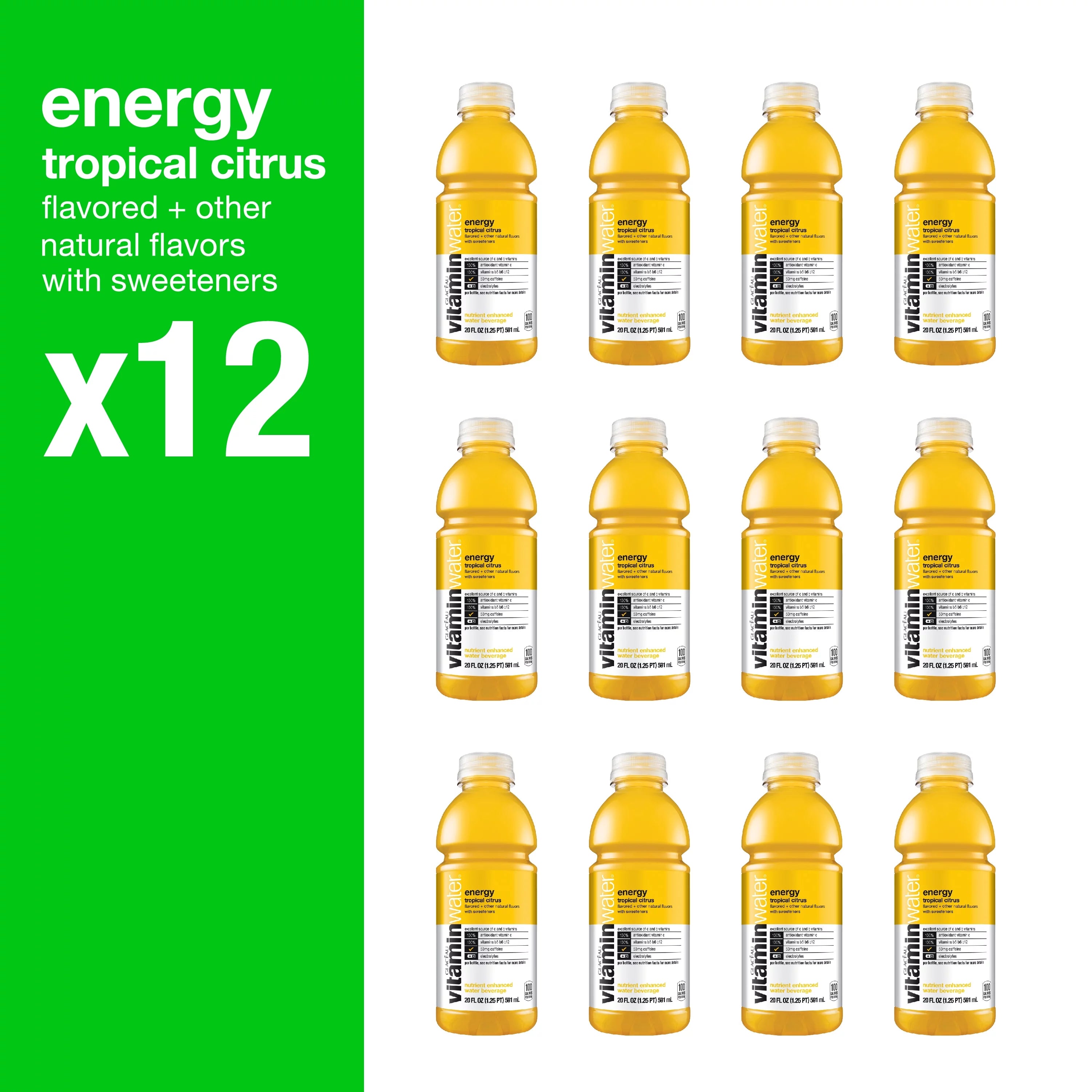 Tropical Citrus Vitaminwater, 20 Fl Oz, 12 Count E329