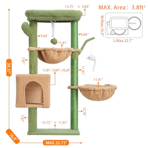 Cat Tree Tower with Scratching Post for Indoor Cats I182