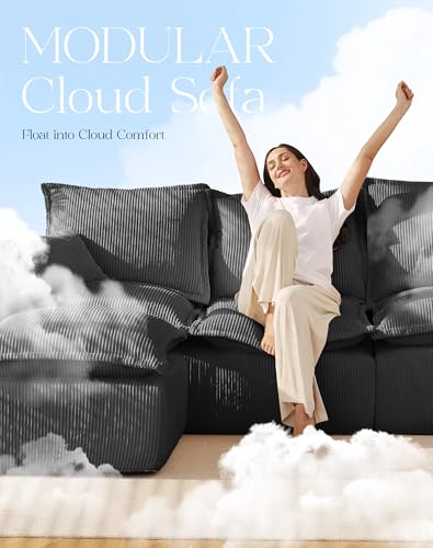 Modular Sectional Sofa with L-Shape Chaise, Deep Seat, No Assembly Required M95554