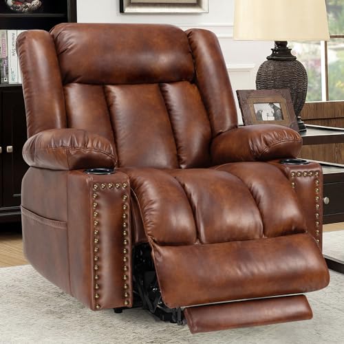 Power Lift Recliner Chair for Elderly with Heat and Massage, Adjustable Positions, Dark Brown P618617
