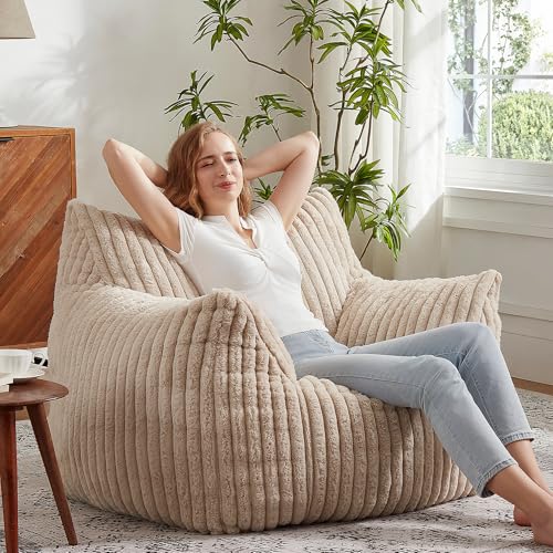 Plush Bean Bag Chair with Armrests for Adults and Teens M473