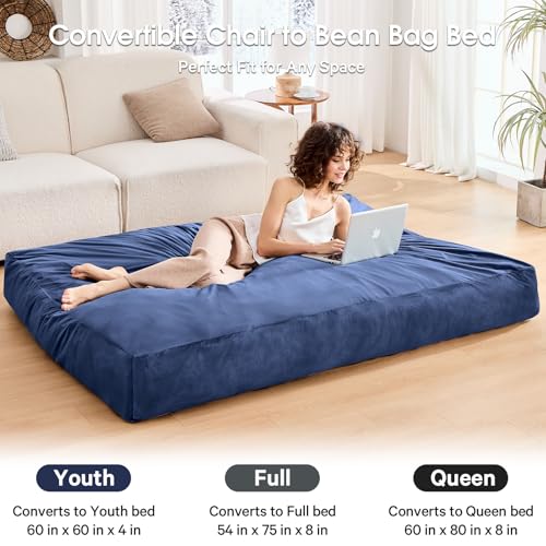 Giant Bean Bag Chair Convertible Bed with Microfiber Cover X2136