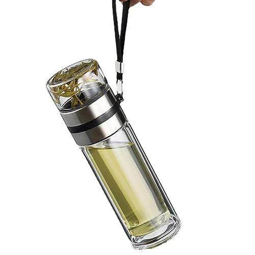 Glass Tea Infuser Bottle Double Wall 15oz with Strainer R70713