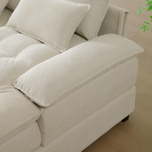 Modular Sectional Sofa with Ottoman, U-Shaped Lounge Couch H930