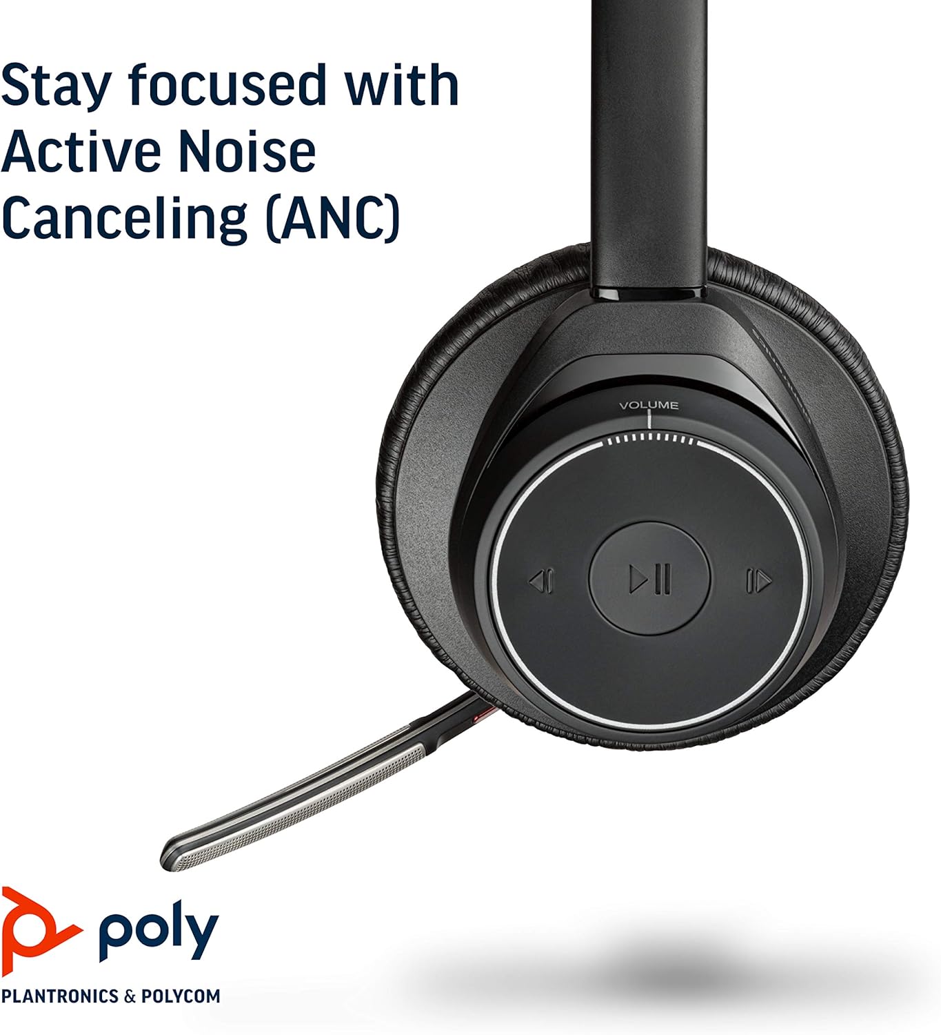 Bluetooth Dual-Ear Stereo Headset with Boom Mic, Active Noise Canceling, USB-A for PC and Mac Z472