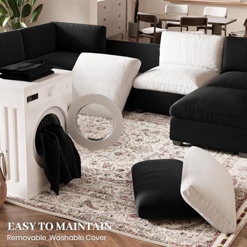 Extra Large Modular Sectional Sofa, 4-Seater L Shaped Couch, Velvet Convertible for Living Room L139