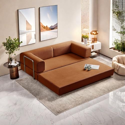 Foldable Floor Sofa Bed with Pillow Back and Armrest, Dark Gray S29408