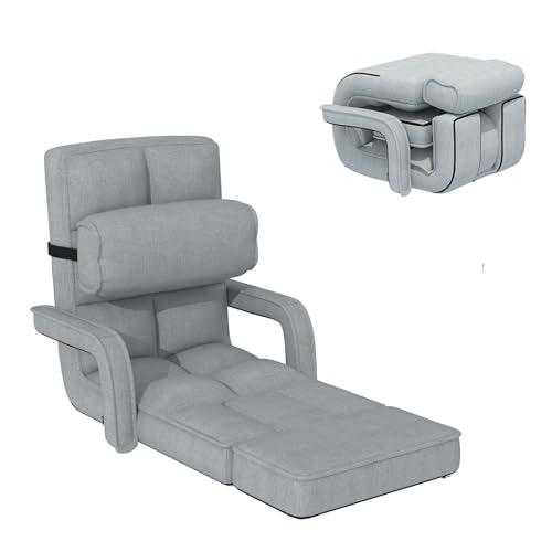 Folding Floor Chair with Adjustable Backrest, Portable Recliner Seat for Adults N6716