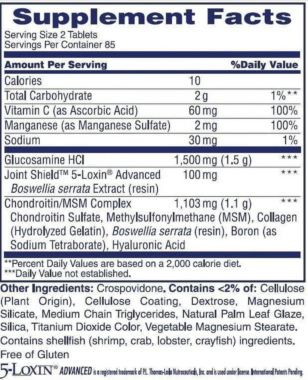 Triple Strength Joint Support Supplement, 200 Tablets L44812