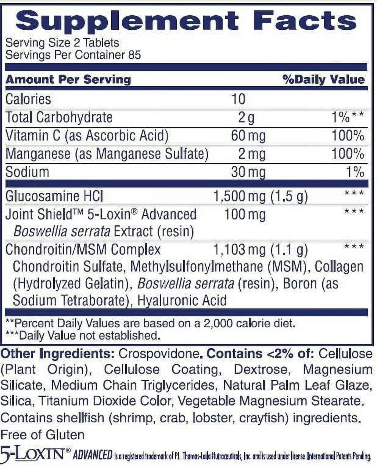 Triple Strength Joint Support Supplement, 200 Tablets L44812