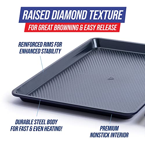 Half and Quarter Cookie Sheet Baking Pan Set, Nonstick, Dishwasher Safe I7738