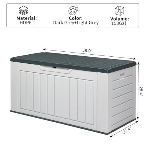 Outdoor Storage Shed, Resin Cabinet with Lockable Weatherproof Design O6489