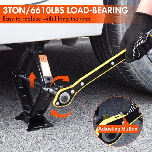 Scissor Jack 3 Ton Tire Changing Kit with Lug Wrench D107