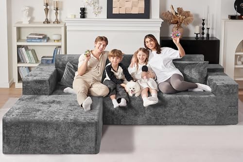 L-Shape Modular Sectional Sofa with Deep Seat, No Assembly Required C597556