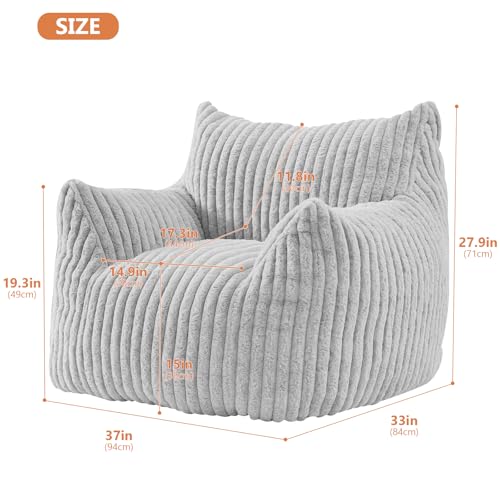 Plush Bean Bag Chair with Armrests for Adults and Teens M473