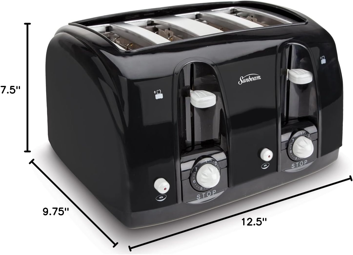 4-Slice Wide Slot Toaster, Black F5661