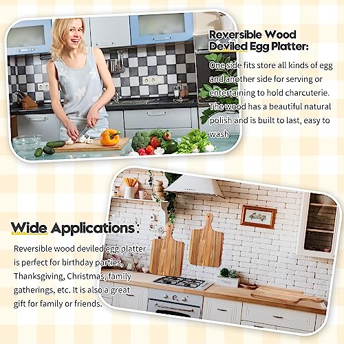 Cutting Board with Handles Wooden Charcuterie Serving Board for Engraving S914