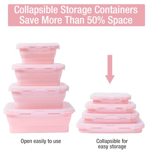 Collapsible Food Storage Containers with Airtight Lids, Microwave Safe S401756