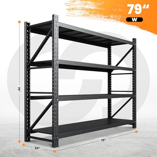 Heavy Duty 4-Tier Metal Garage Shelving Unit, Adjustable Steel Storage Rack D5378