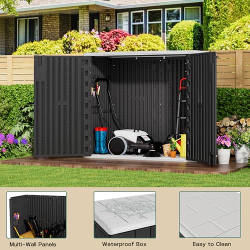 Outdoor Vertical Storage Shed, 57 Cu.ft, Waterproof, Lockable, Brown G868262