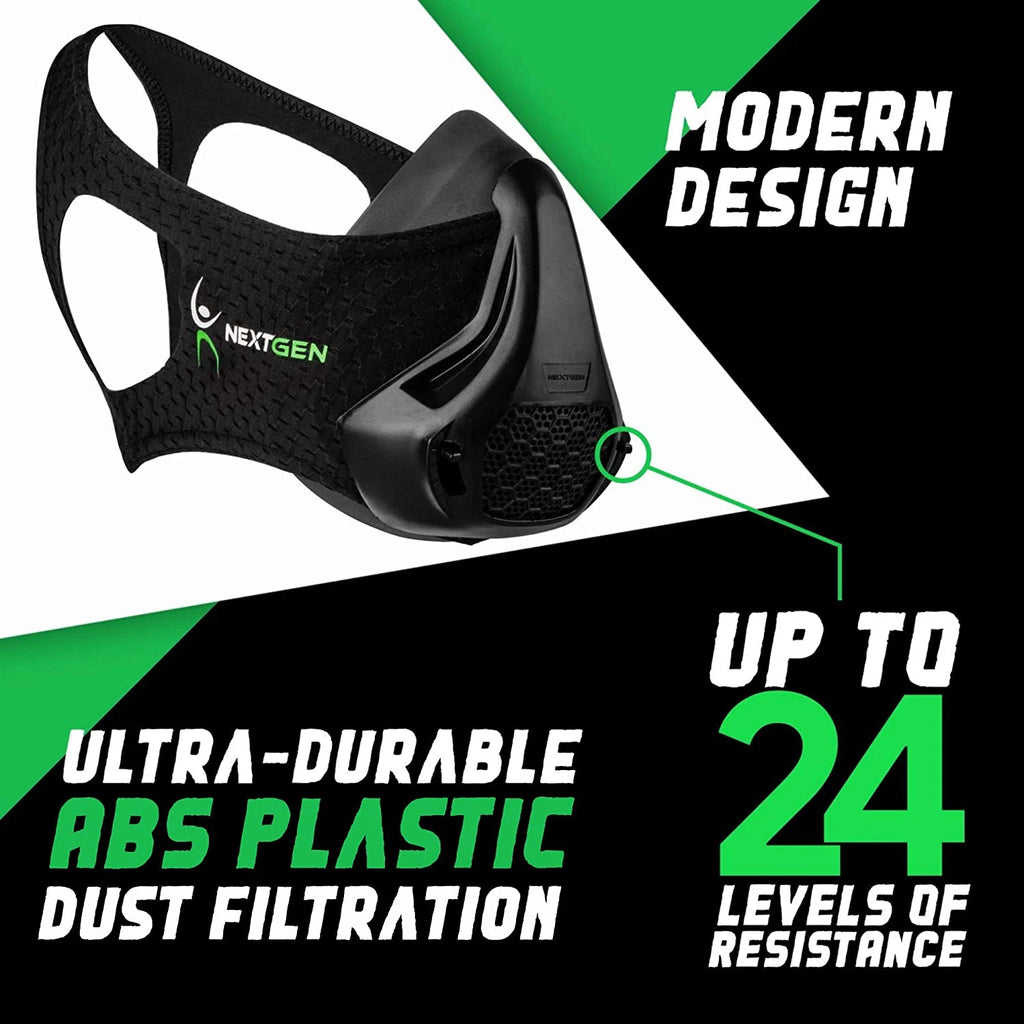 Altitude Workout Mask Cardio Breathing Trainer with 8 Carbon Filters U61984