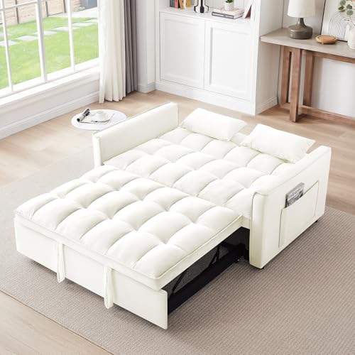 Convertible Sleeper Sofa Bed with Pull-Out Bed and Adjustable Backrest V521