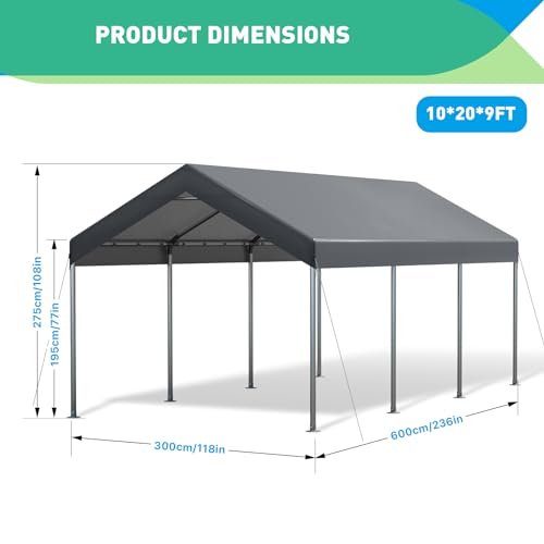 Heavy Duty Carport Canopy for Car, Bike, Boat, Party M67684