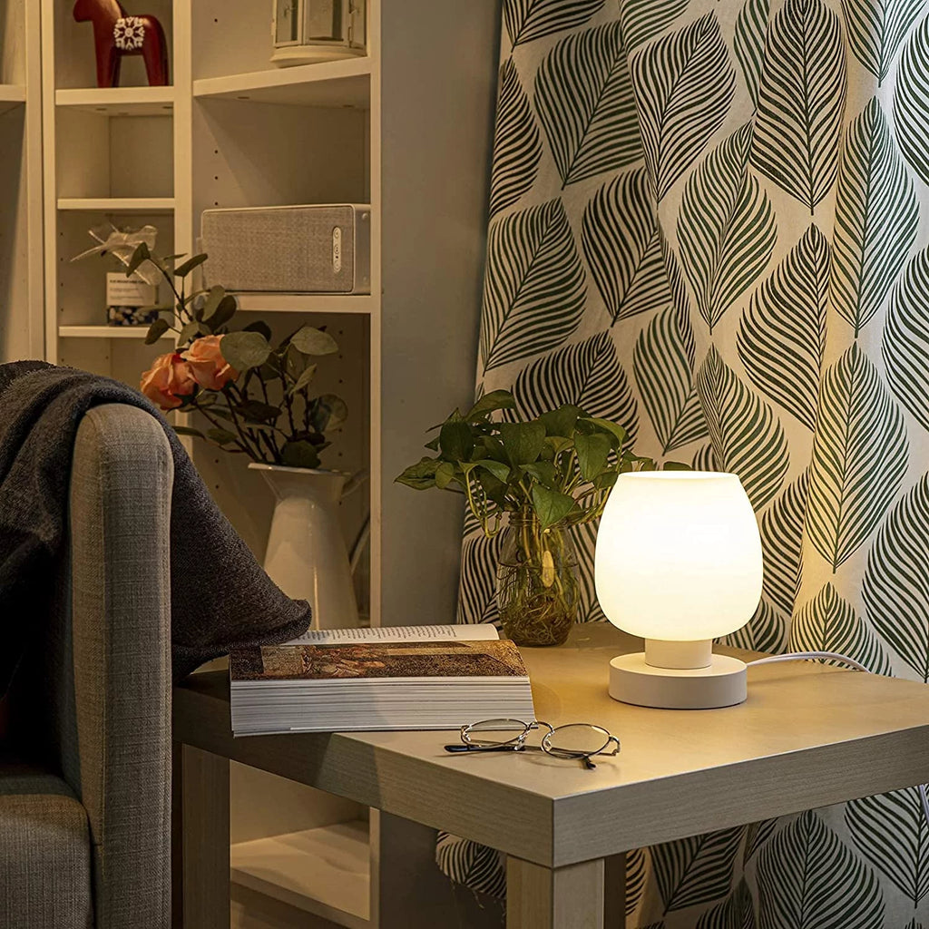 Touch Control Table Lamp with Glass Shade, 3-Way Dimmable H98034