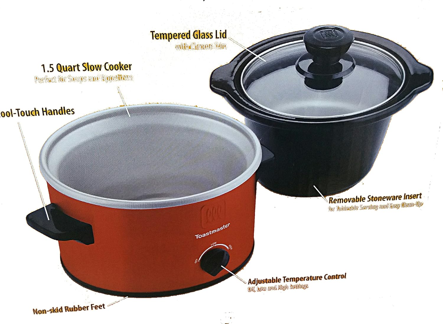 1.5 Quart Slow Cooker with Adjustable Temp Control Z21962