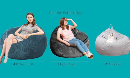 Faux Fur Bean Bag Chair for Adults with Filling Q65946