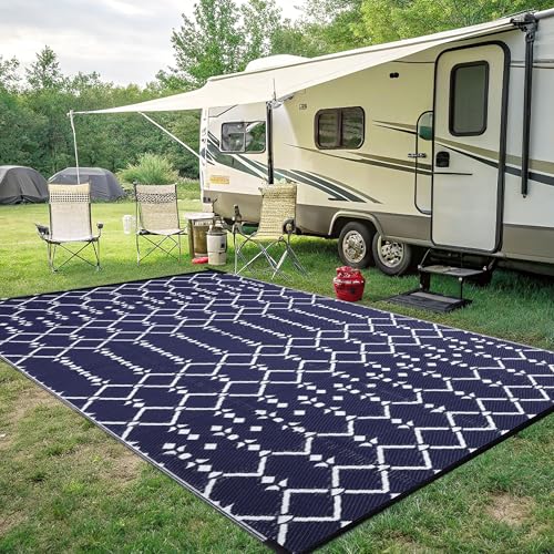 Waterproof Outdoor Rug 5x8 ft, Reversible Plastic Straw Patio Mat Z2613
