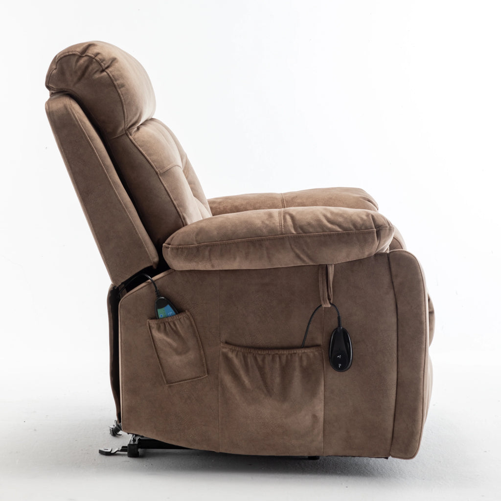 Electric Lift Recliner Chair with Heat and Massage, 3 Position, Dark Brown X83938