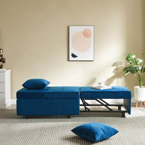 Sofa Bed Convertible Pull Out Couch with 2 Throw Pillows, Dark Grey Z539533