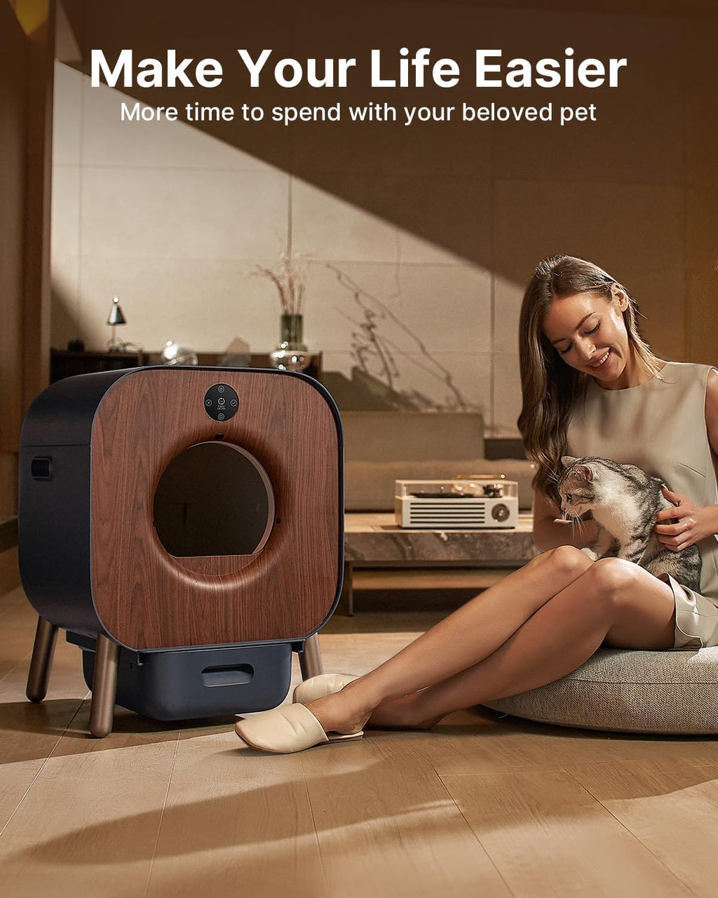 Automatic Self-Cleaning Cat Litter Box for Multi Cats, Extra Large with Odor Control E659