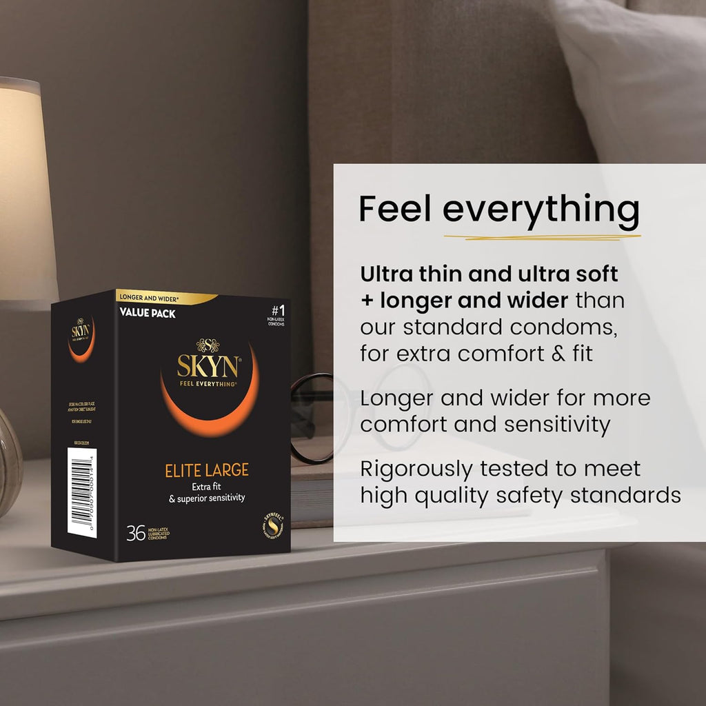 Magnum BareSkin Large 24 Count and SKYN Elite Large Non-Latex 36 Count Condoms O1780
