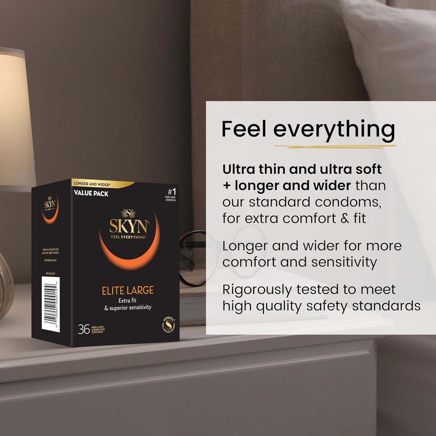 Magnum BareSkin Large 24 Count and SKYN Elite Large Non-Latex 36 Count Condoms O1780