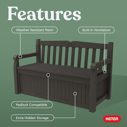 70 Gallon Outdoor Storage Bench Deck Box for Patio and Garden Tools S752