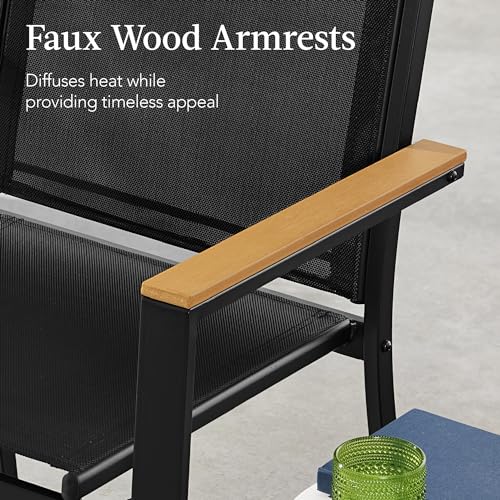 Outdoor Textilene Patio Conversation Set with Loveseat and Coffee Table V736