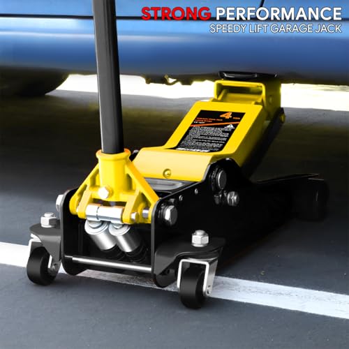Floor Jack 3 Ton Capacity, Low Profile Heavy Duty Hydraulic Car Jack, Lifting Range 3"-20" O821